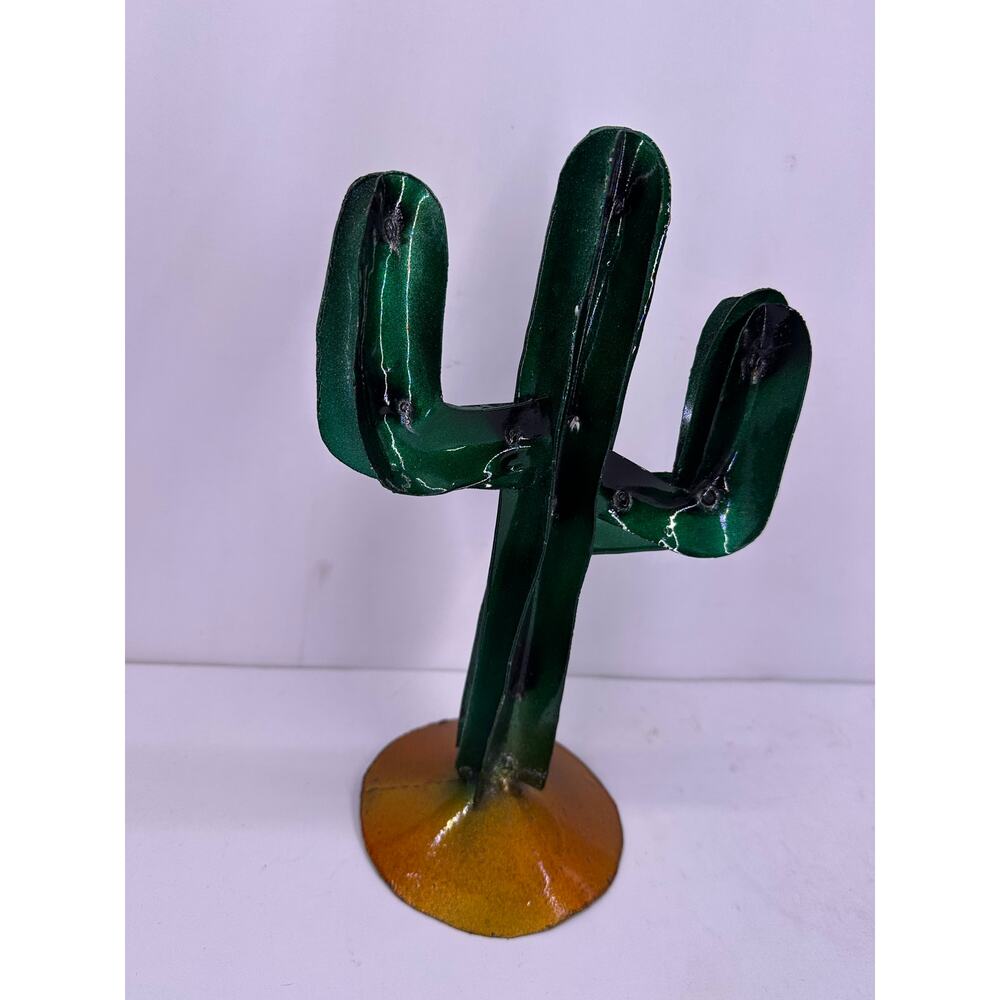 Hand Made Metal Cactus Made In Mexico